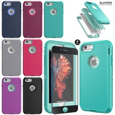 For iPhone 6s Plus Rugged Case Hybrid Phone Cover 3in1 Layers / Screen Protector