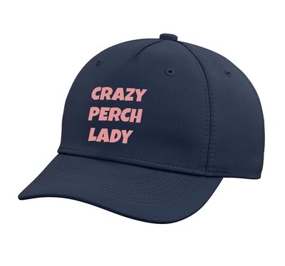 Crazy Perch Lady Funny Perch Adjustable Printed Baseball Hat, Navy Blue
