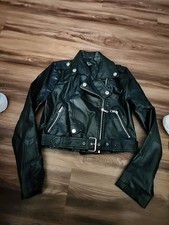 Forever 21 Women's Leather Jacket Motorcycle Biker Black Small