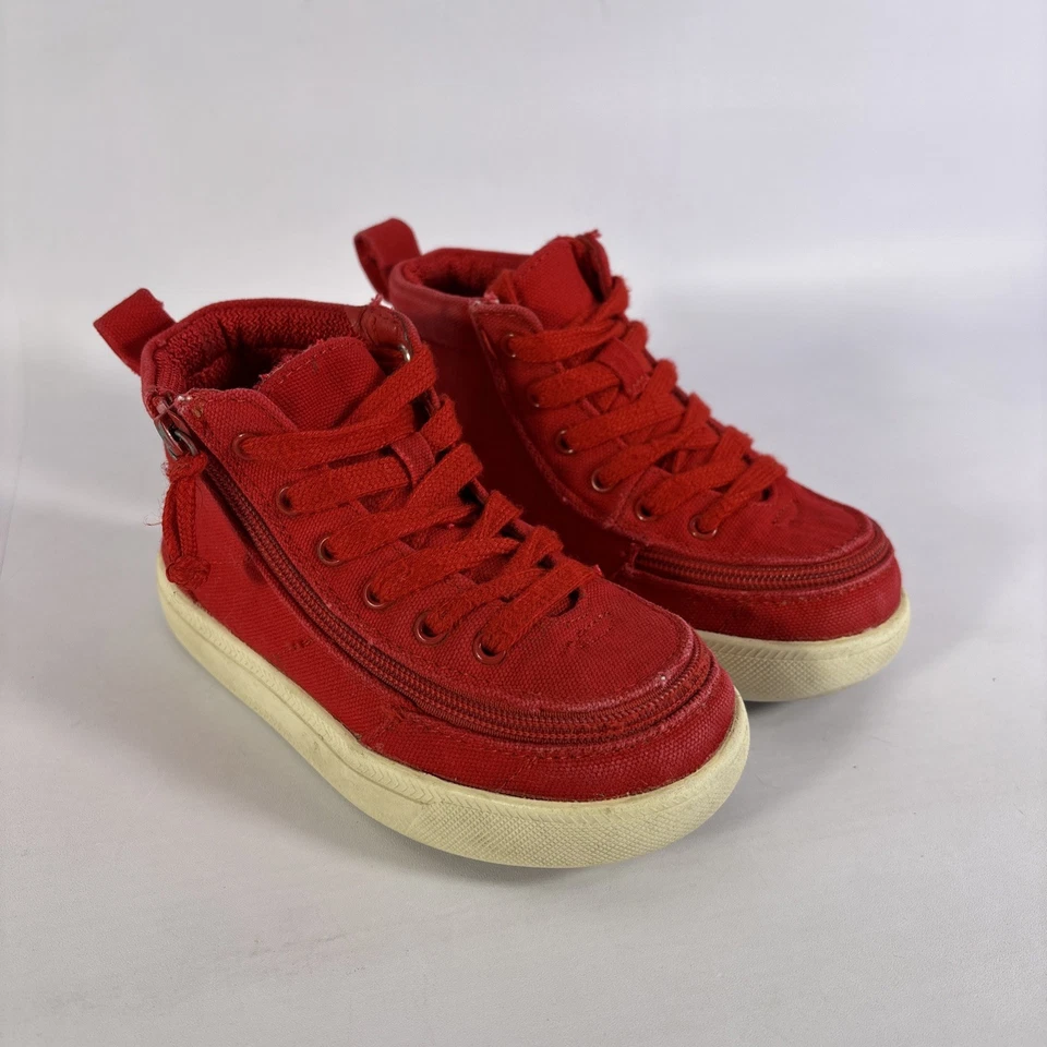 Zapatos cómodos Billy Footwear clásicos WDR de caña alta para niños talla 10W rojos con cordones y cremallera Foto 2 de 4