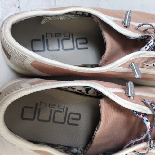 Hey Dude Womens 11 Karina Joy 122175502 Peach Lace Up Athletic Sneaker Shoes - Picture 6 of 11