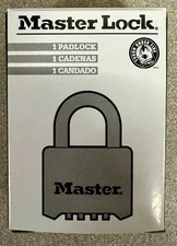 NEW Bretford Master Lock Maximum Security Resettable Combination Padlock 178GRY