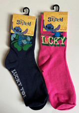 NEW! DISNEY STITCH ST PATRICK'S SOCKS ~ KIDS SIZE 10-4 ~ BUY 1 or ALL~1+ SHIP