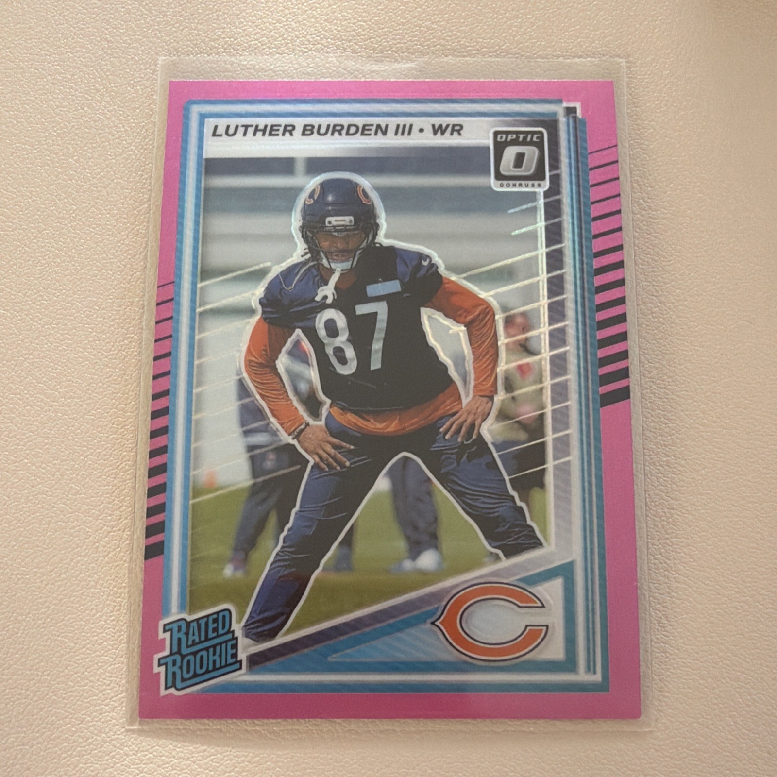 2025 Panini Donruss - Rated Rookie Luther Burden #395 Optic Preview Pink Bears