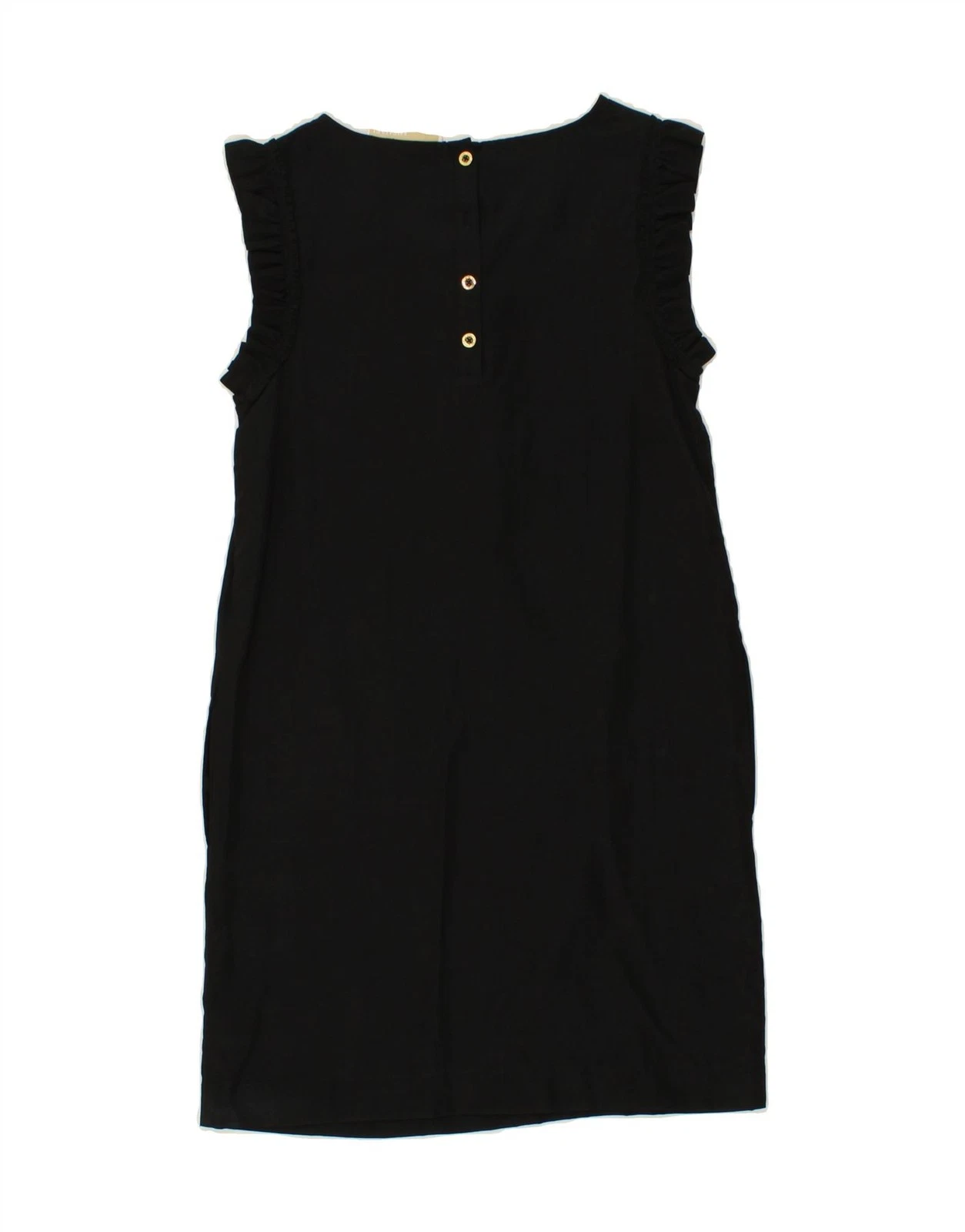 Abito da donna Michael Kors con volant davanti senza maniche a tubino UK 6 XS nero seta BI06