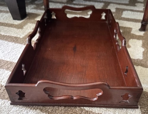 VASSOIO DA GALLERIA VINTAGE WILLIAMSBURG VIRGINIA METALCRAFTERS MOGANO 16”