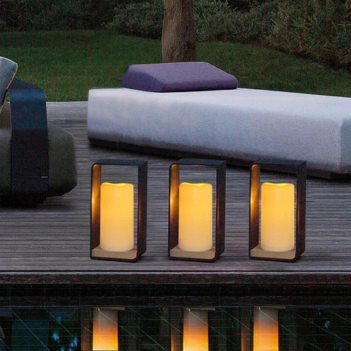 Paquete de 2 velas LED con temporizador remoto de 10 teclas parpadeantes sin llama para exteriores interiores - Imagen 5 de 5