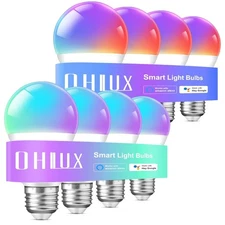 Smart Light Bulbs 8-Pack, Alexa & Google Compatible