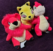 Lot 3 Neopets McDonald's 2004 Plush Yellow Ixi  Red Yurble , Red Scorchio