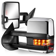 Towing Mirrors for 2007-2013 Chevy Silverado Avalanche Suburban Chrome Silver