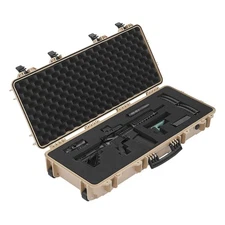 Uimoso Hard Rifle Case IP67 Waterproof Rifle Storage Case w/ Pre-cut Foam Khaki