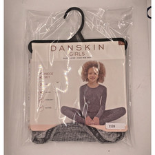 Danskin Girl's Thermals Size S 6/6x Gray 2 Piece Set Warm Layer Cozy Rib Knit