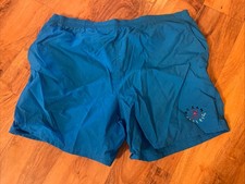 Vintage OP Ocean Pacific Swim Trunks Mens Large Bright Blue Green Purple USA