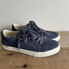 Taos Shoes Women's 9 Plim Soul Lux Leather Sneakers Blue Marine Comfort Lace Up