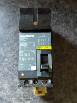 FH100A Square D FH26100BC I-Line Circuit Breaker 100 Amp 2 Pole 600 Vac