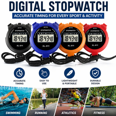 Wasserdichte Digitale Hand Sport Stoppuhr Stoppuhr Timer Alarm Zähler