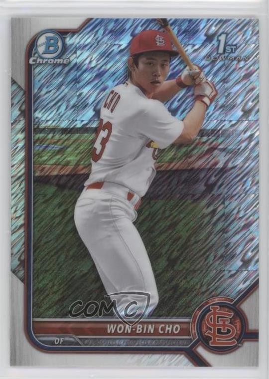 2022 Bowman Chrome Prospects Shimmer Refractor Won-Bin Cho #BCP-154 09j5