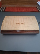 Dream Quote Box, Handmade Wooden Box with Curly Maple and Bubinga, made in USA