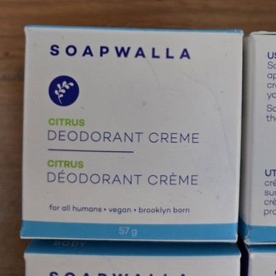 Soapwalla - Natural Citrus Aluminum-Free Deodorant Cream Original Full Size 2 oz