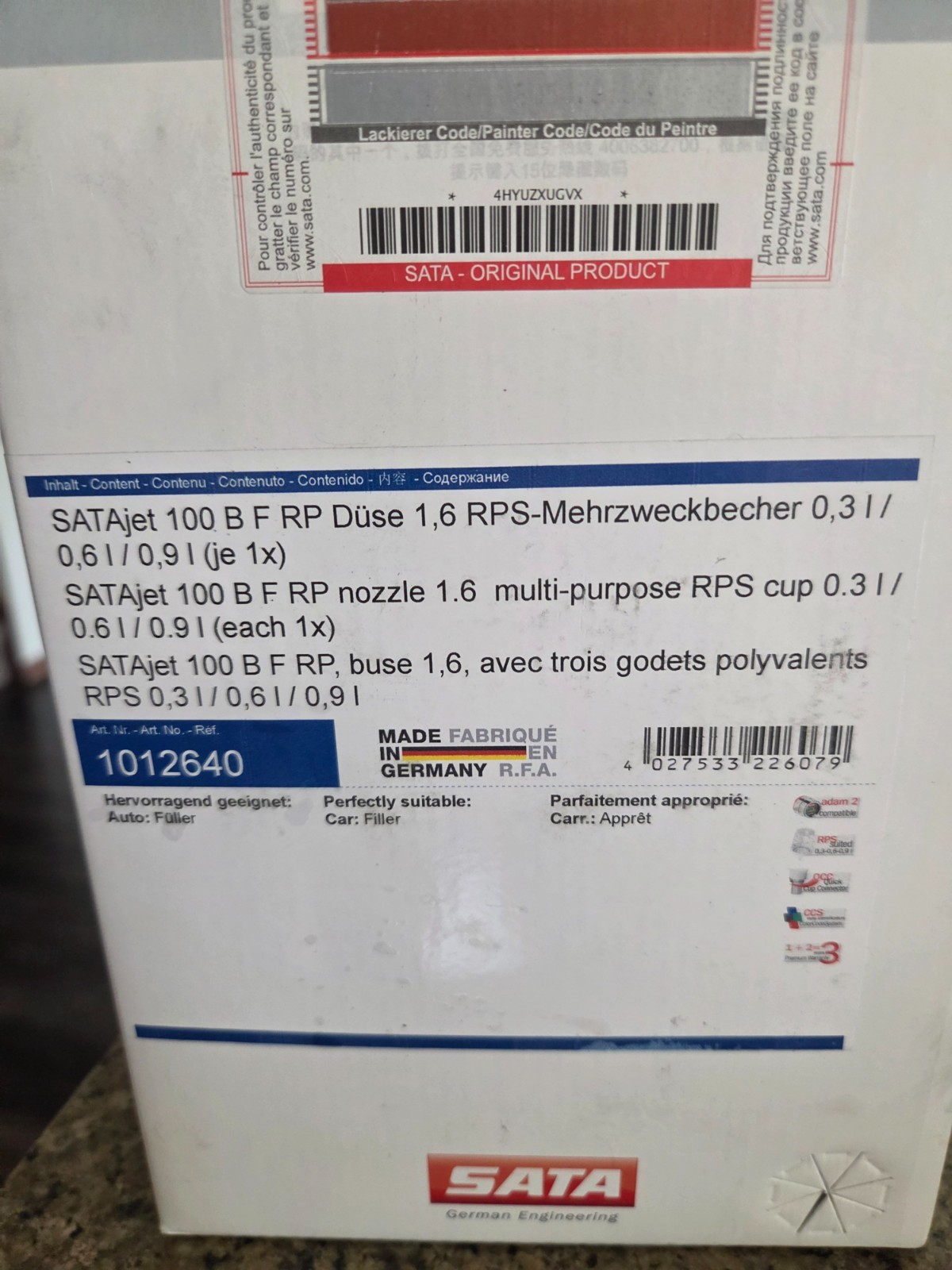 SATA jet 100 B F RP 1.6 Nozzle Spray Gun unopened | eBay