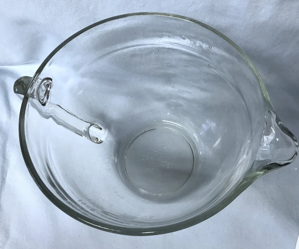 PAMPER CHEF TAZÓN DE MASA MEDIDOR 2 cuartos de galón, vidrio transparente con tapa Pamper Chef (A2) Foto 3 de 4