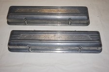 57 C1 Corvette 7 Fin Aluminum Valve Covers Low Script Original Gm 3726086