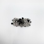 Brazalete magnético con cuentas de malla plateada negro con diamantes de imitación