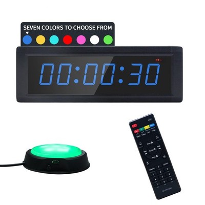 GAN XIN Gym Timer Clock w/ Remote, 7 RGB Color, HIIT/EMOM/Tabata Programmable