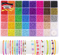 Funtopia 3Mm Perlen FüR ArmbäNder, 39 Farben 9600 StüCk Rocailles Perlen | Klein
