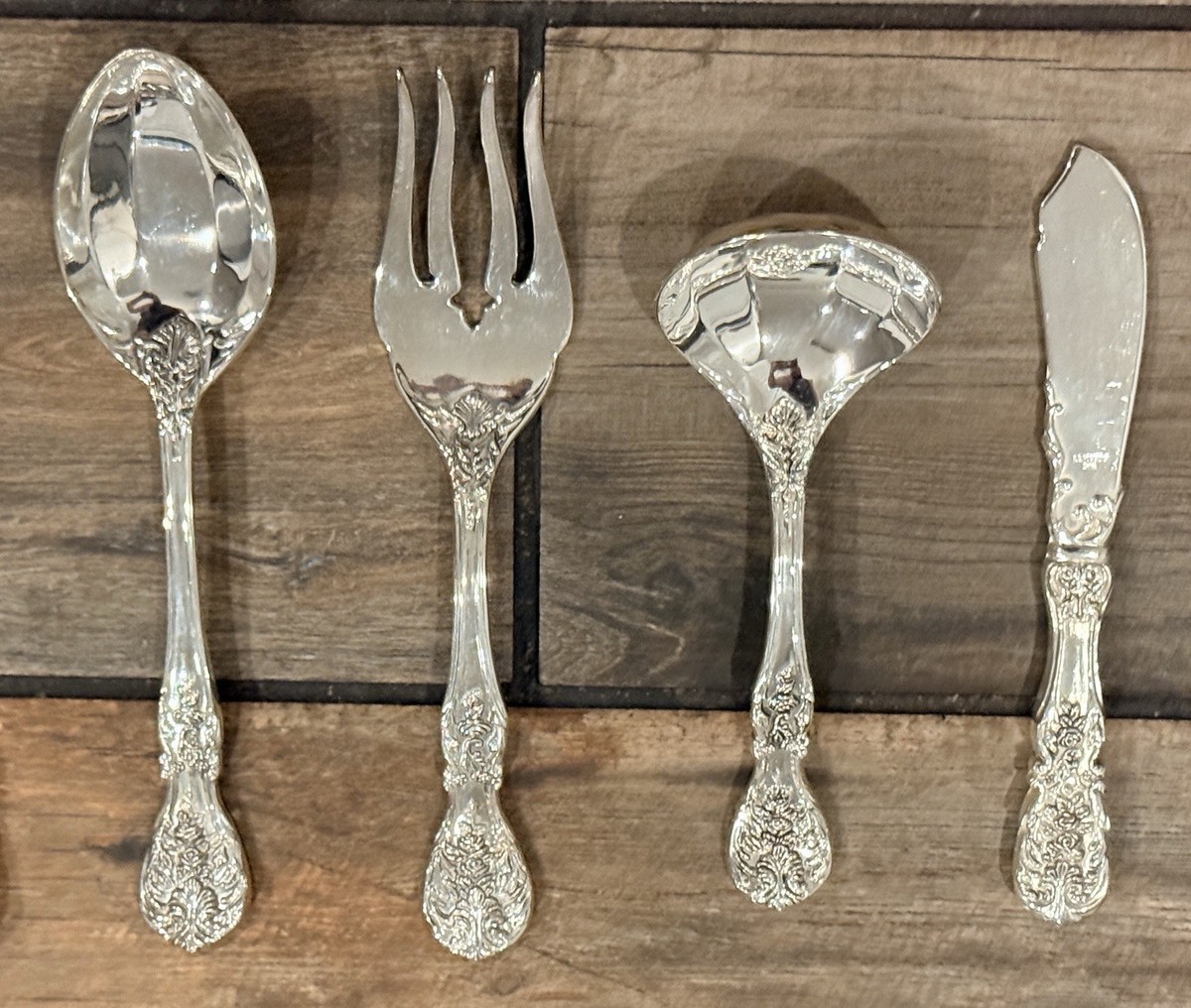 FB Rogers French Rose Vintage 63 Piece Silverplate Flatware Set