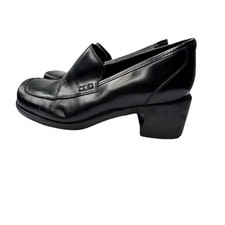 VTG Y2K Steve Madden Toni Leather Loafer Chunky Platform Black Shoe Chunky 8