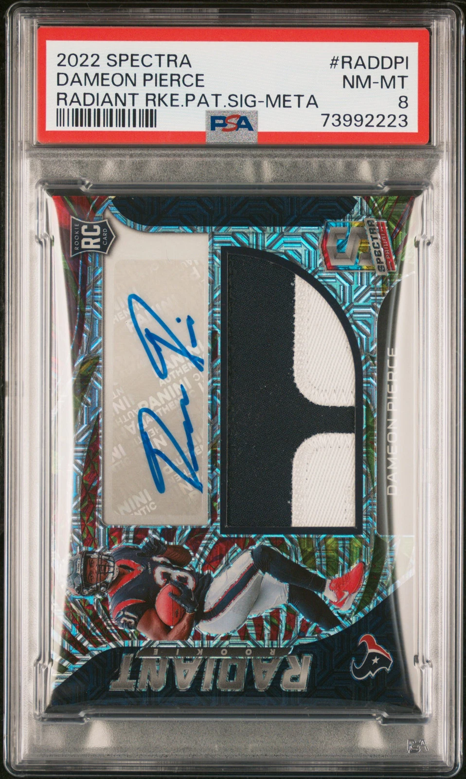 Dameon Pierce Panini Spectra Radiant Rookie Patch Signatures #RADDPI Meta