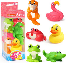 Mold Free Baby Bath Toys for Kids Ages 1-3, River Toy Animal 6Pcs