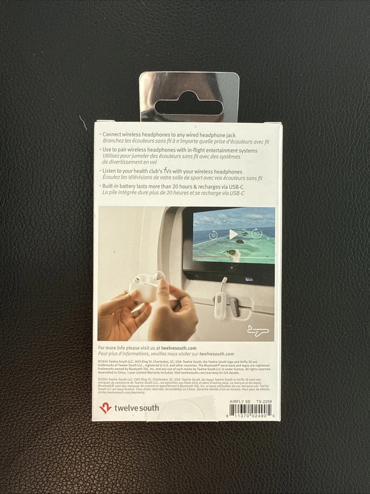 NEW - Twelve South AirFly SE Bluetooth Wireless Audio Transmitter Receiver - Image 2 of 2