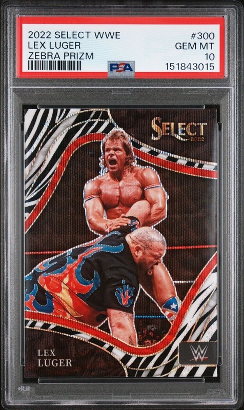 2022 Lex Luger WWE Panini Select Ringside Zebra Prizm PSA 10