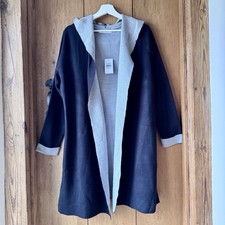 Evans Size 18/20 Black Coatigan New With Tags Longline Hooded Cardigan Plus Size