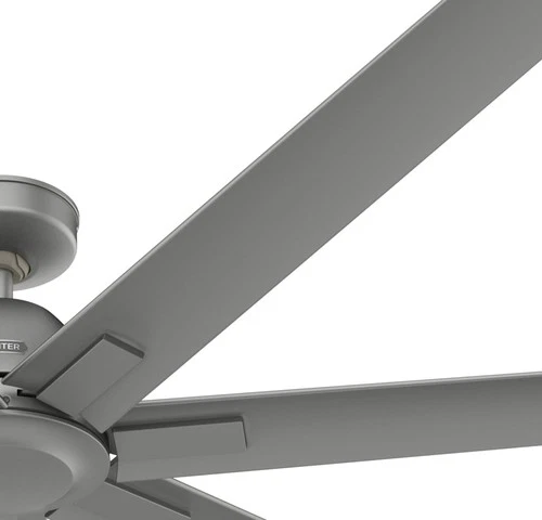 72" Hunter Downtown Matte Silver Outdoor Ceiling Fan with Wall Control - Picture 3 of 8