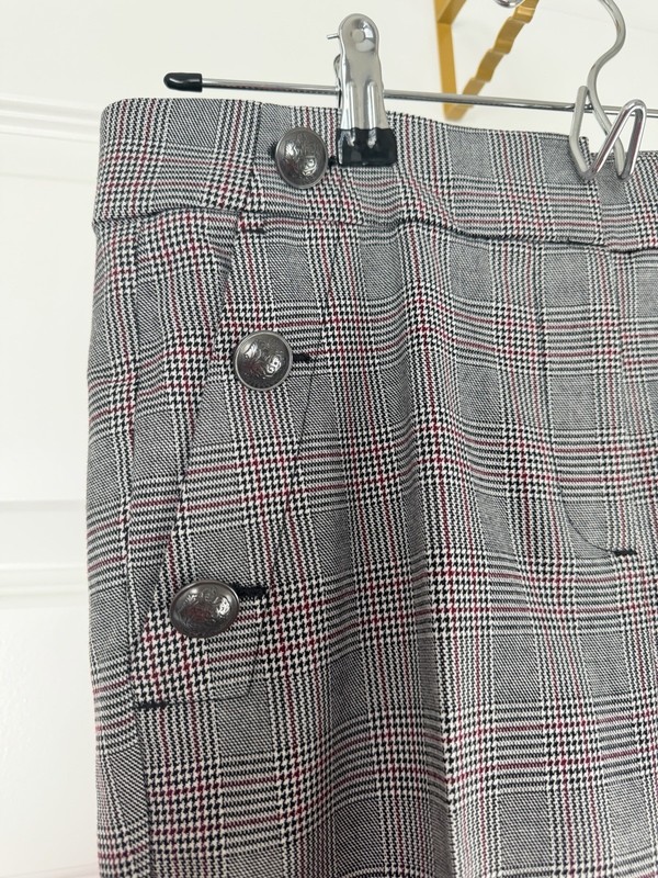 Ann Taylor LOFT Slim Fit Bootcut Pants – Size 0 | Black/White/Red Houndstooth