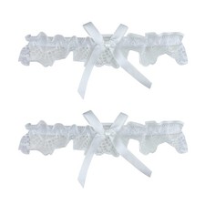 Bridal Wedding Legs Garter 2 PCS Women Lace Floral Bowknot Stretch Leg Band