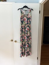 Tommy Bahama blue paisley tropical Hawaiian maxi dress XS