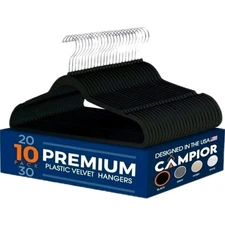 Premium Velvet Non-Slip Hangers for Clothes - Heavy Duty Coat Hanger 10 Pack Set