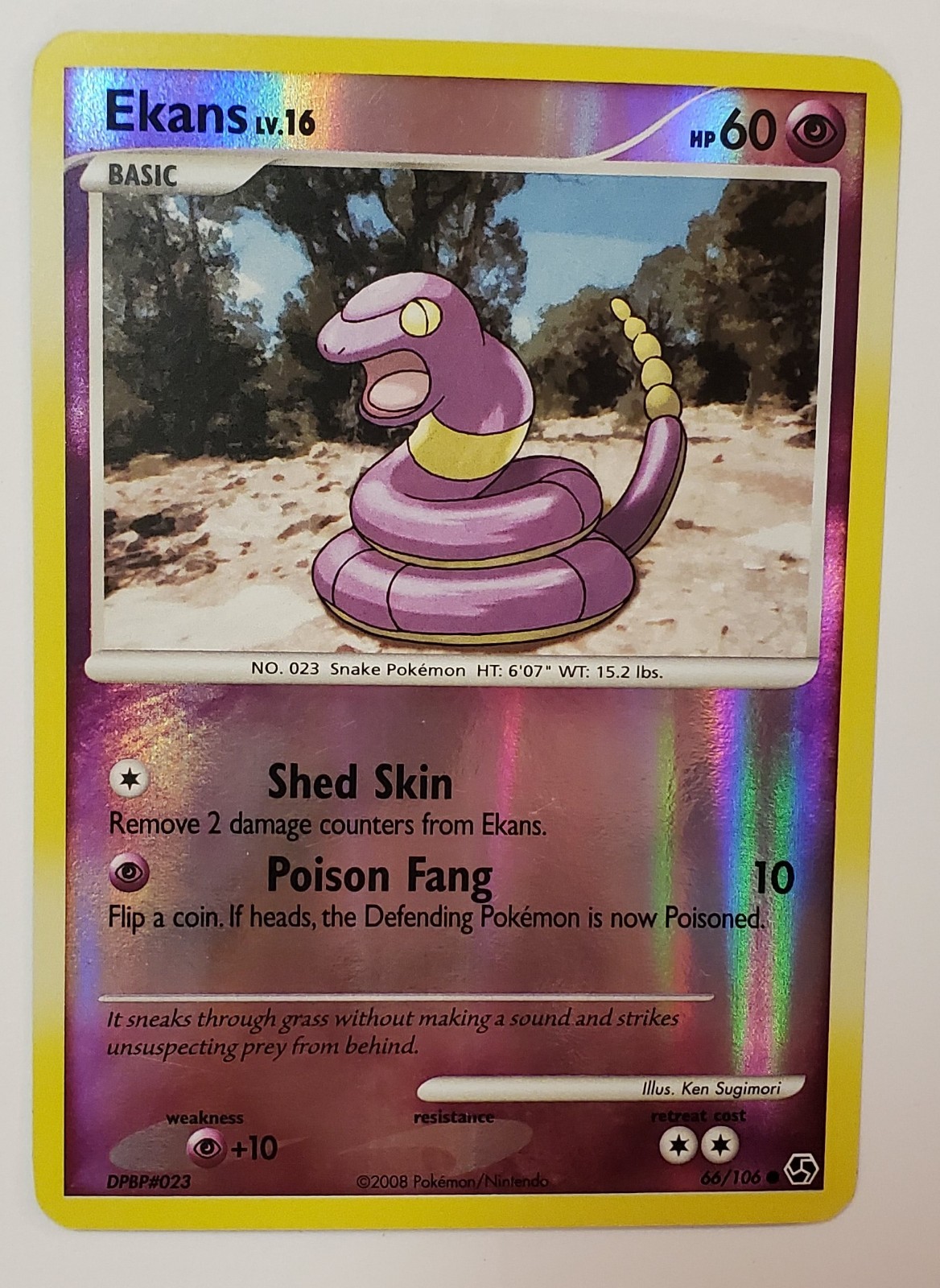 Ekans 66/106 Great Encounters Reverse Holo Pokemon Card 2008 NM