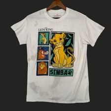 Disney The Lion King T-Shirt Adult Small   Simba Timon Pumbaa Mufasa   White Tee