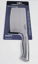 CLEAVER KNIFE w/ Cover Cuisinart Classic  7"  Stainless Steel Hollow Handle