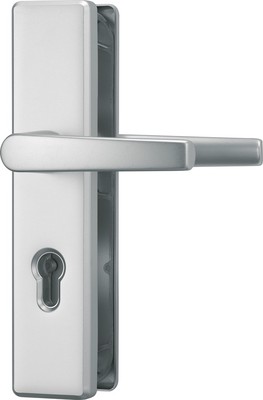 ABUS Türschutzbeschlag KLS114 Drücker/Drücker F1 f. Wohnungsabschlusstüren 72 mm