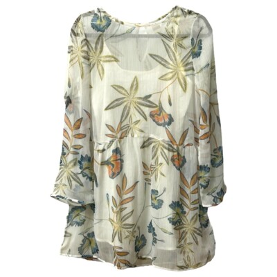 Roxy Amazing Wave Long Sleeve Sheer Ivory Floral Long Sleeve Dress Sz 6 | eBay Roxy Amazing Wave Long Sleeve Sheer Ivory Floral Long Sleeve Dress Sz 6 | eBay