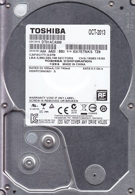 BAD SECTORS !!! DC01ACA300 3TB SATA HDD 7516
