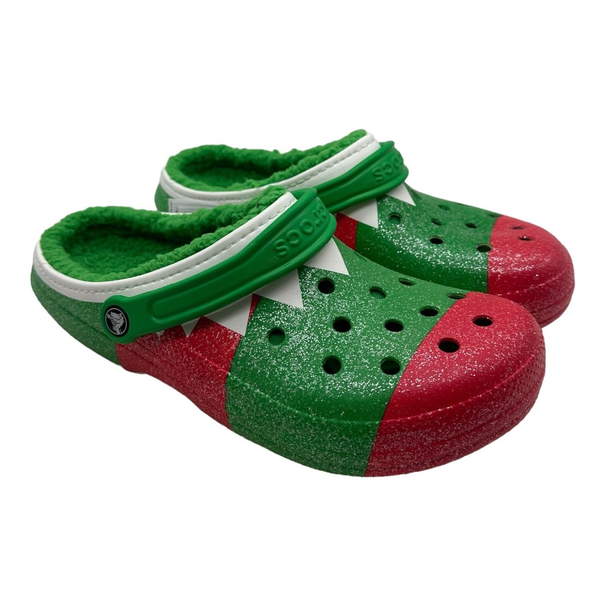 NWT Crocs Classic Lined Holiday Christmas Elf Fur Lined  display picture 2