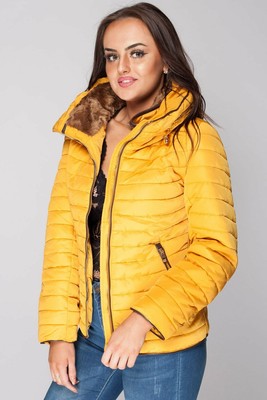 ZARA yellow mustard Quilted Puffer 