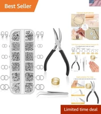 Versatile 1200PC Silver Jump Rings Set with Tools for Jewelry Repair & Creation